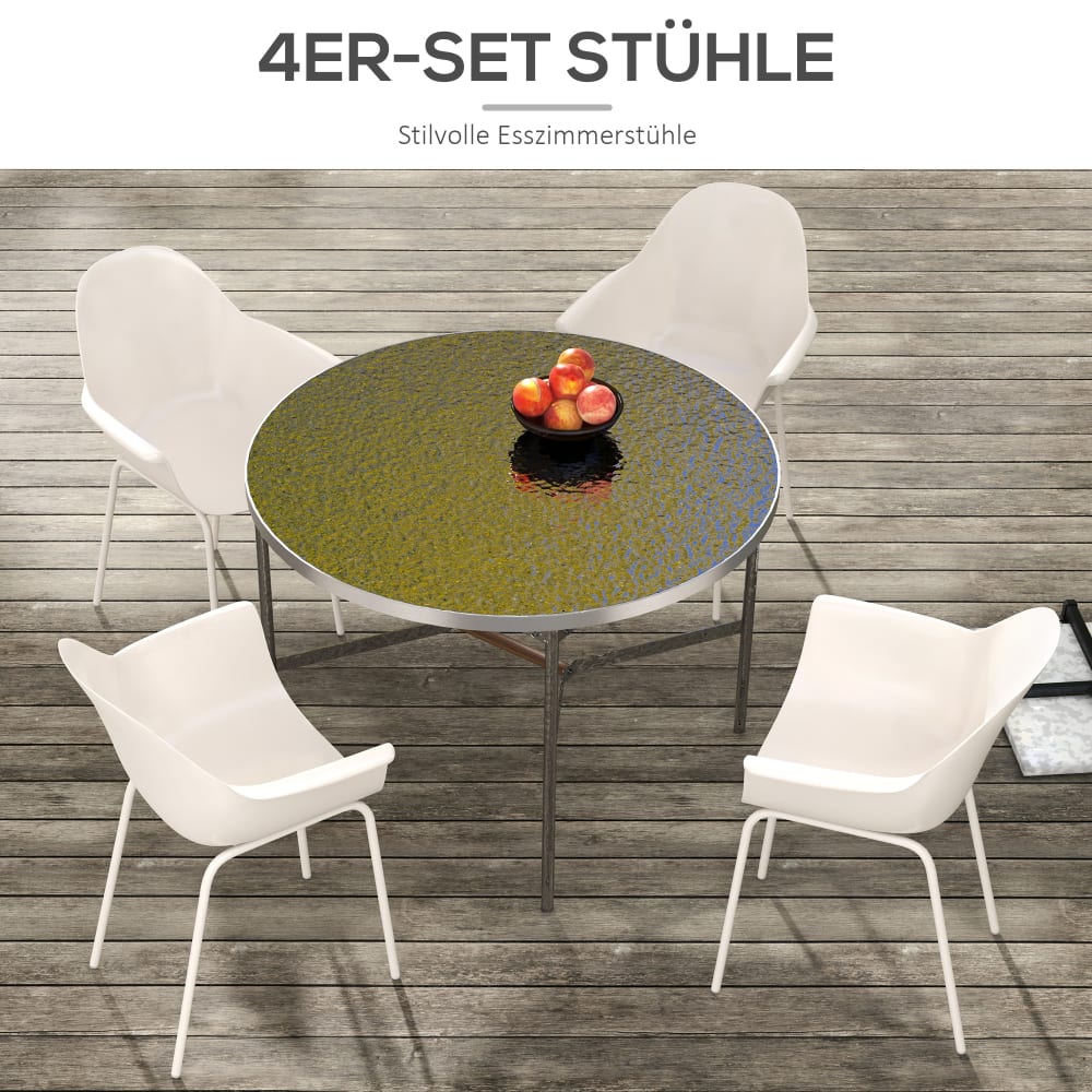 Set aus 4 Gartenstühlen mit Armlehnen Beige wetterfest - Maisons