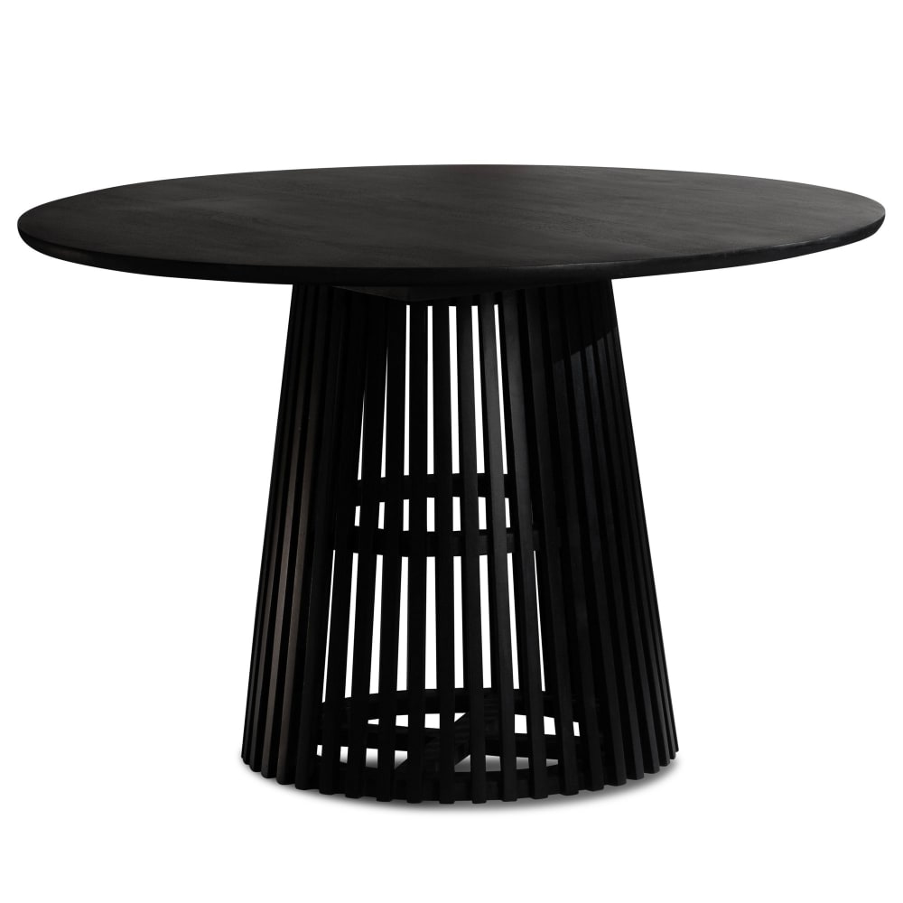 FineBuy Esstisch 120 cm aus Mango Massivholz, Schwarz style modern Schwarz