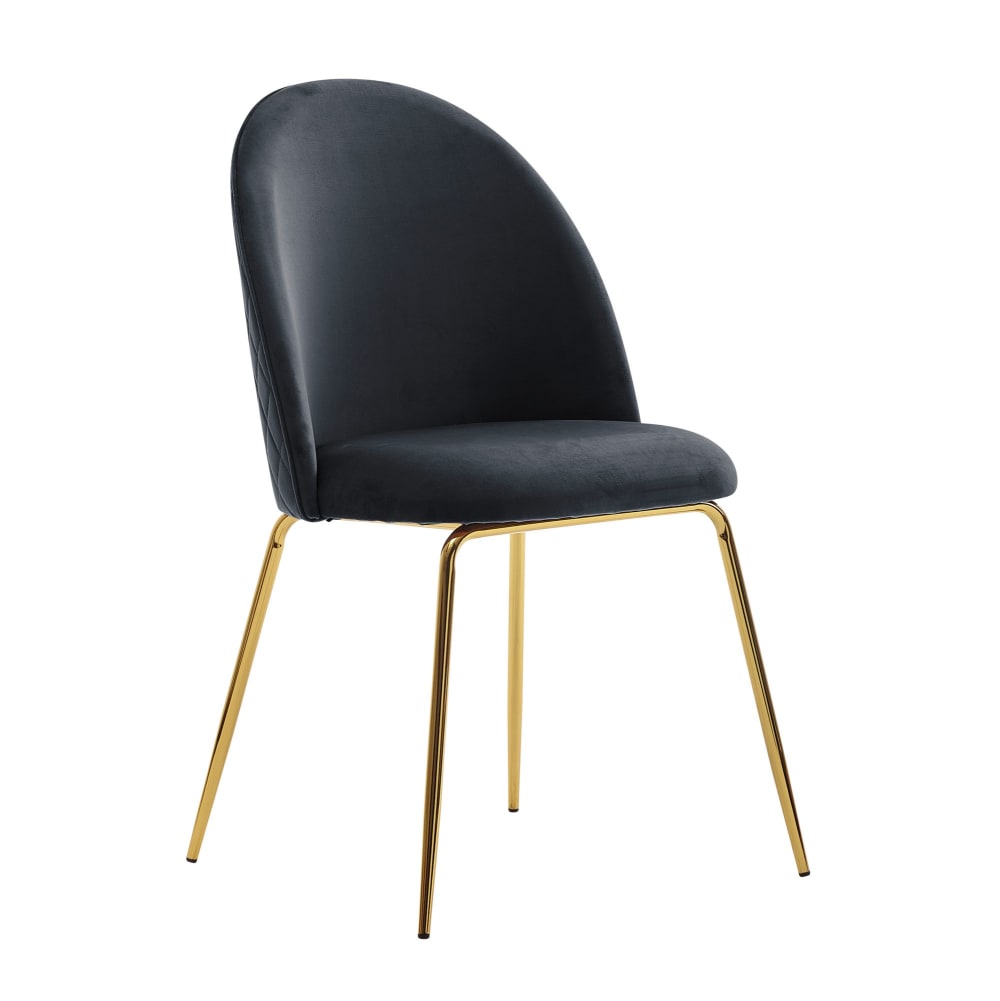 2er Set Esszimmerstuhl aus Samt, Schwarz - Maisons Du Monde