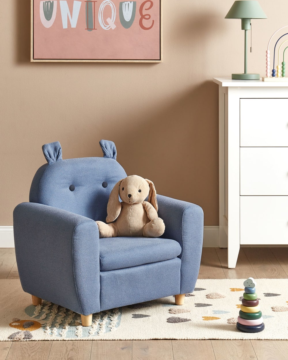 Kindersessel aus Polyester 59cm, blau - Maisons Du Monde