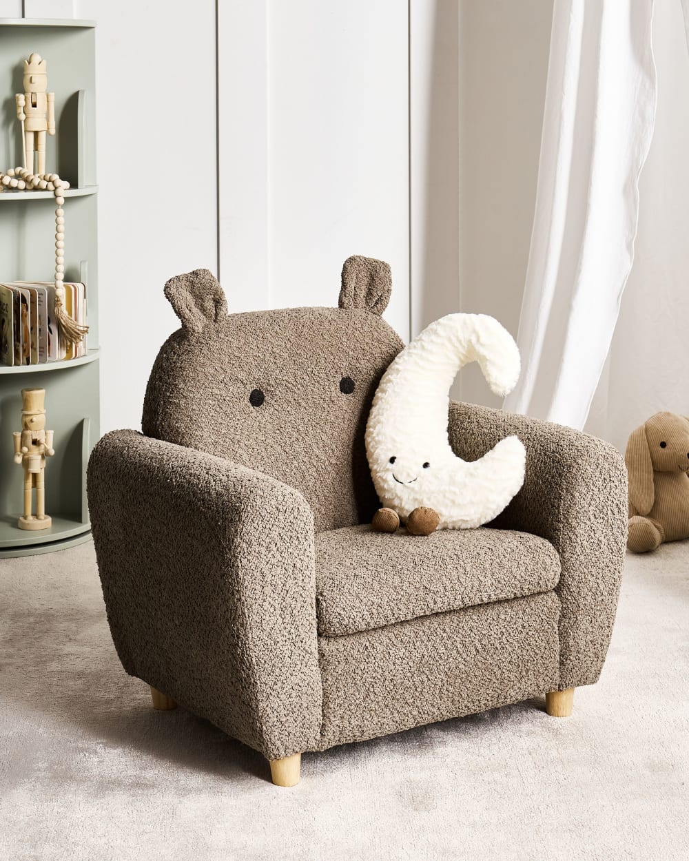 Kindersessel aus Bouclé 59cm, braun - Maisons Du Monde