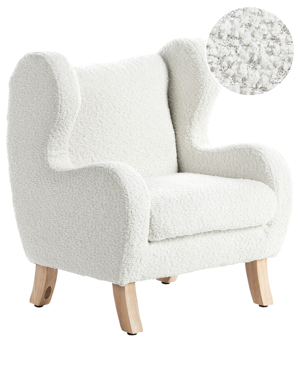 Beliani Kindersessel aus Bouclé 55cm, weiß style modern Stoff Kinder