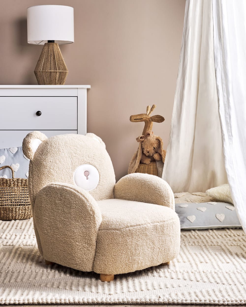 Kindersessel aus Bouclé 56cm, beige - Maisons Du Monde