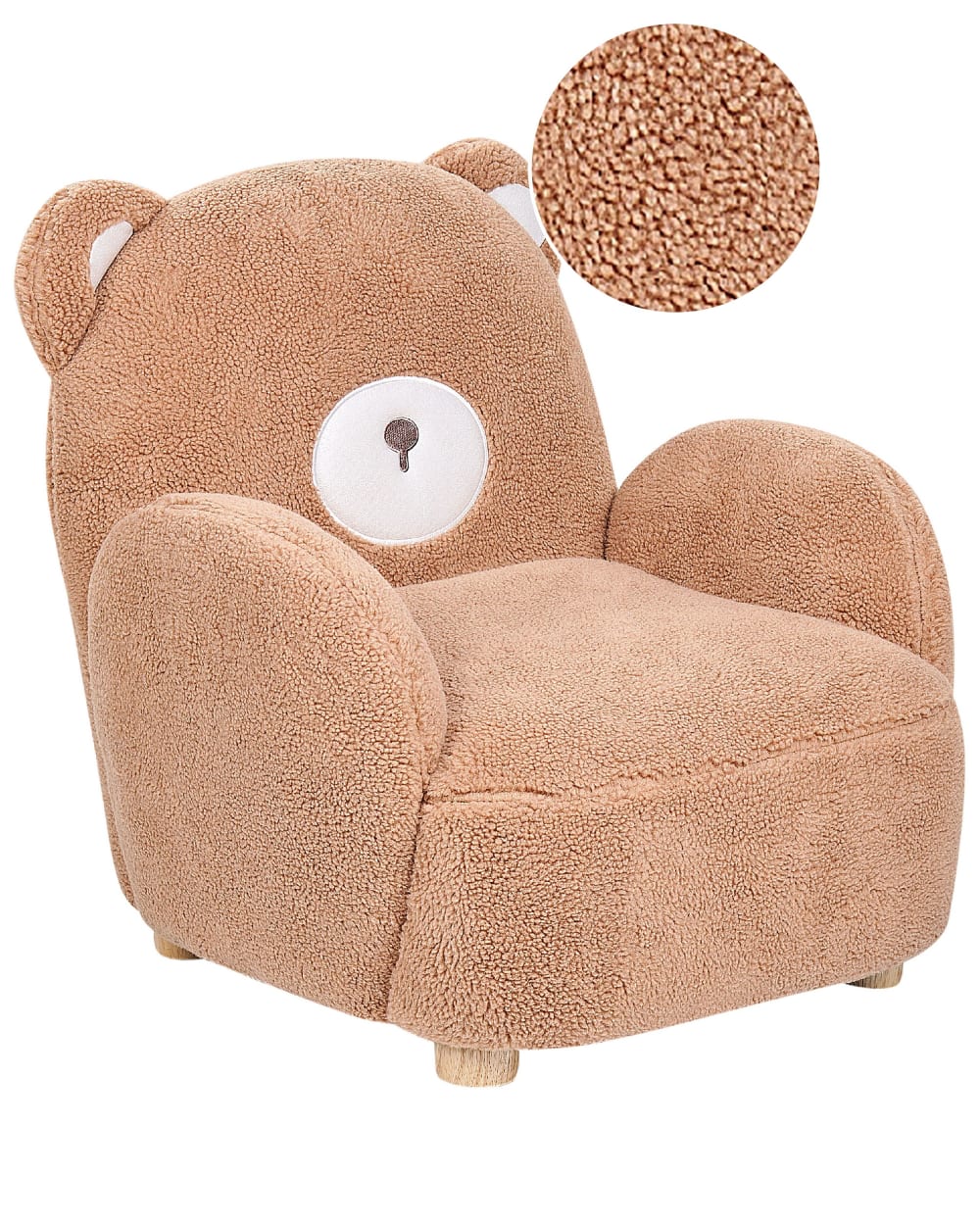 Beliani Kindersessel aus Bouclé 56cm, braun style modern Stoff Kinder