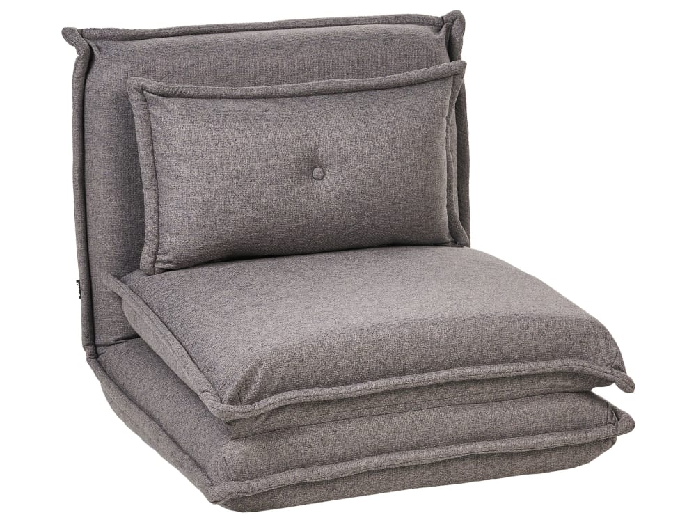 Beliani Schlafsofa aus Stoff, grau Stoff Kinder