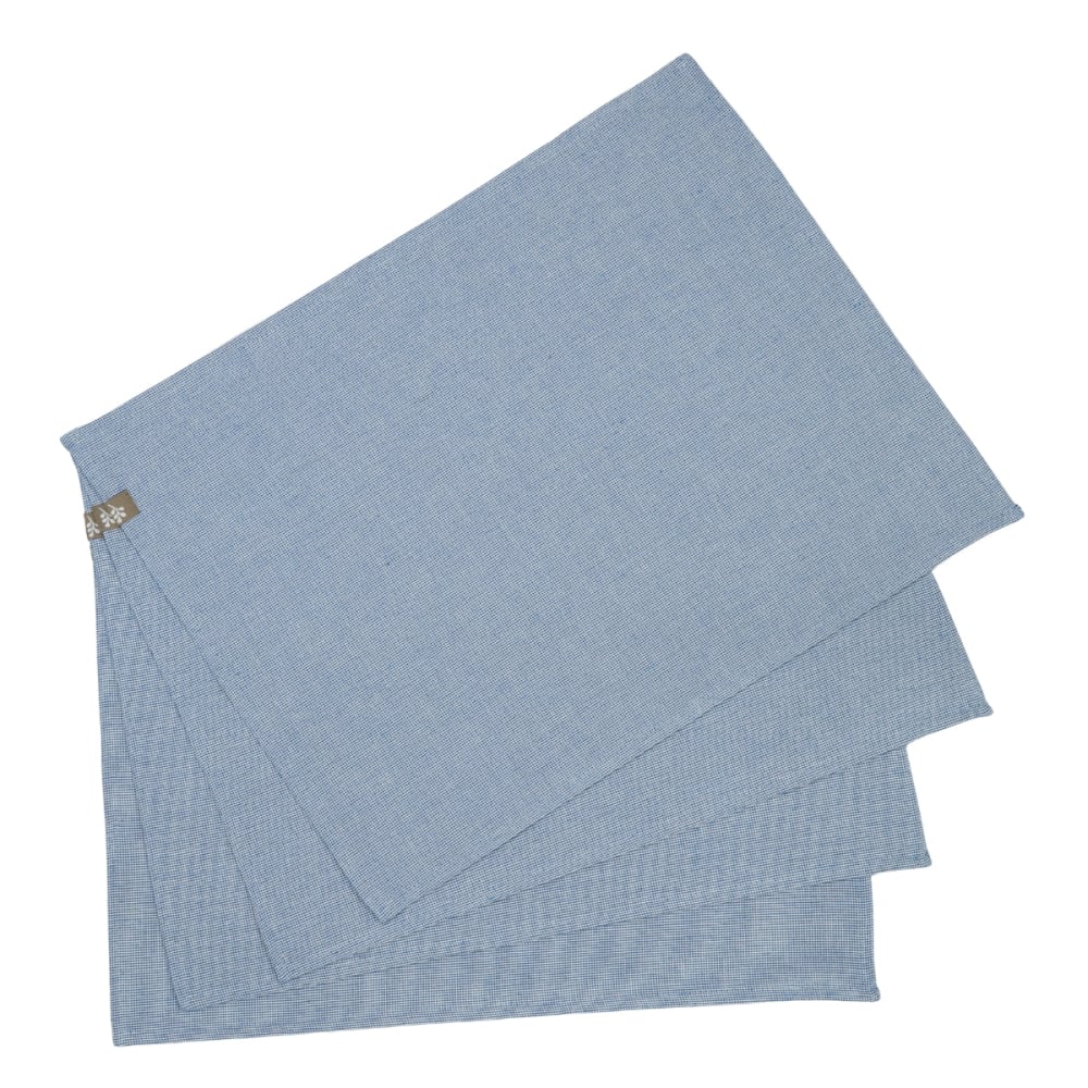 Set de table (x4) coton 35x50 bleu grec