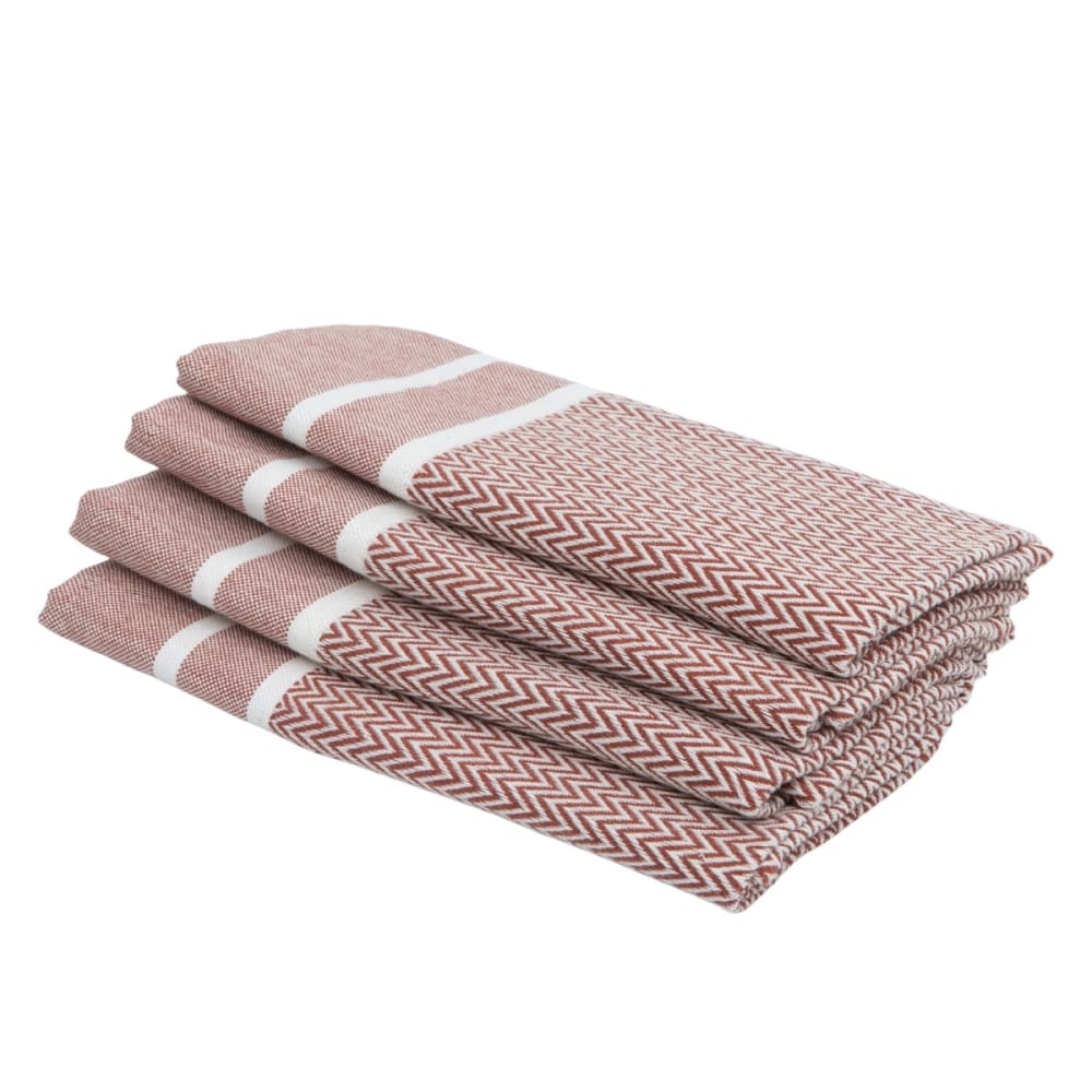 Lot de 4 serviettes de table coton 45x45 rouge tomette