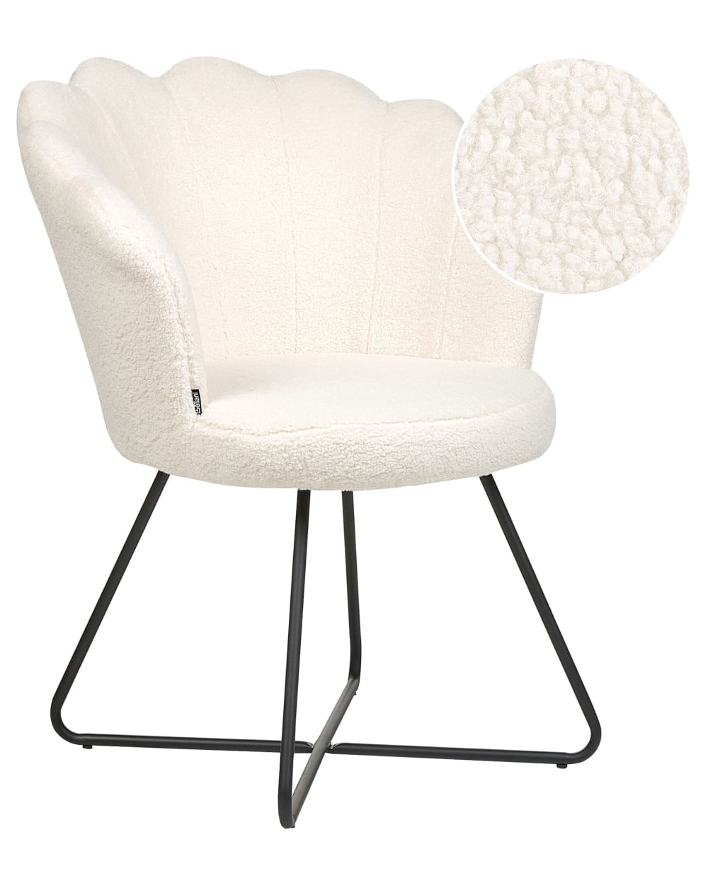 Sessel Aus Bouclé 86Cm, Weiß