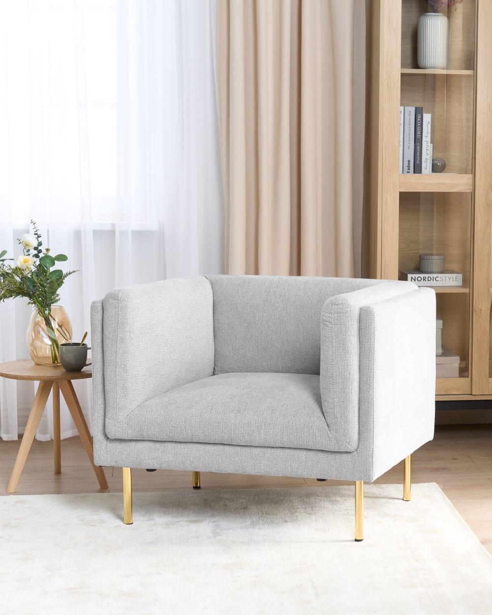 Sessel aus Stoff 72cm, grau - Maisons Du Monde
