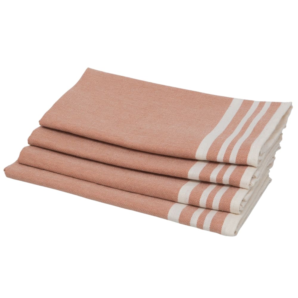 Lot de 4 serviettes de table coton 45x45 rose argile