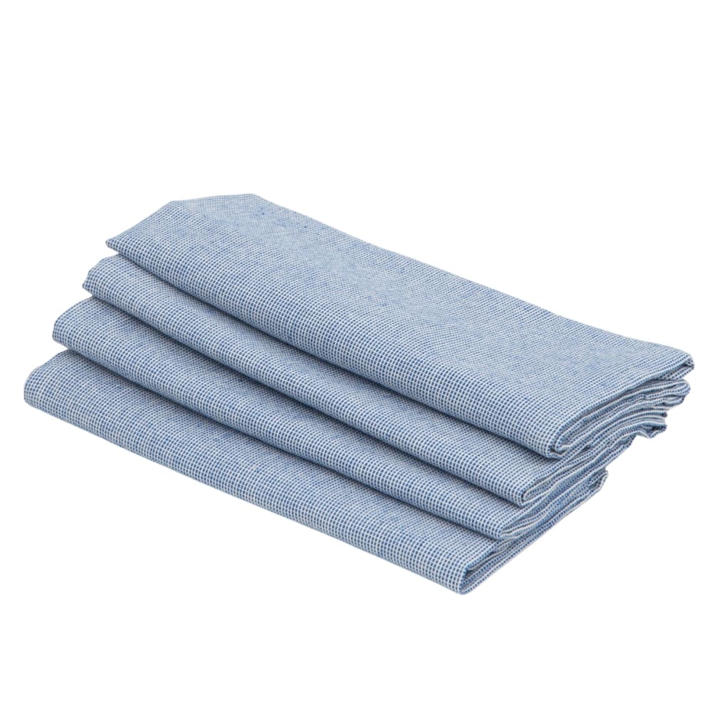 Lot de 4 serviettes de table coton 45x45 bleu grec