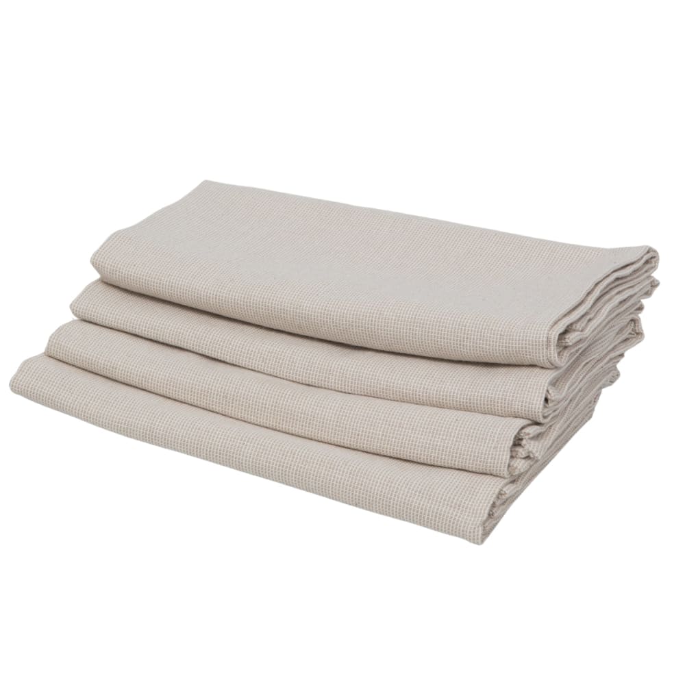 Lot de 4 serviettes de table coton 45x45 taupe clair