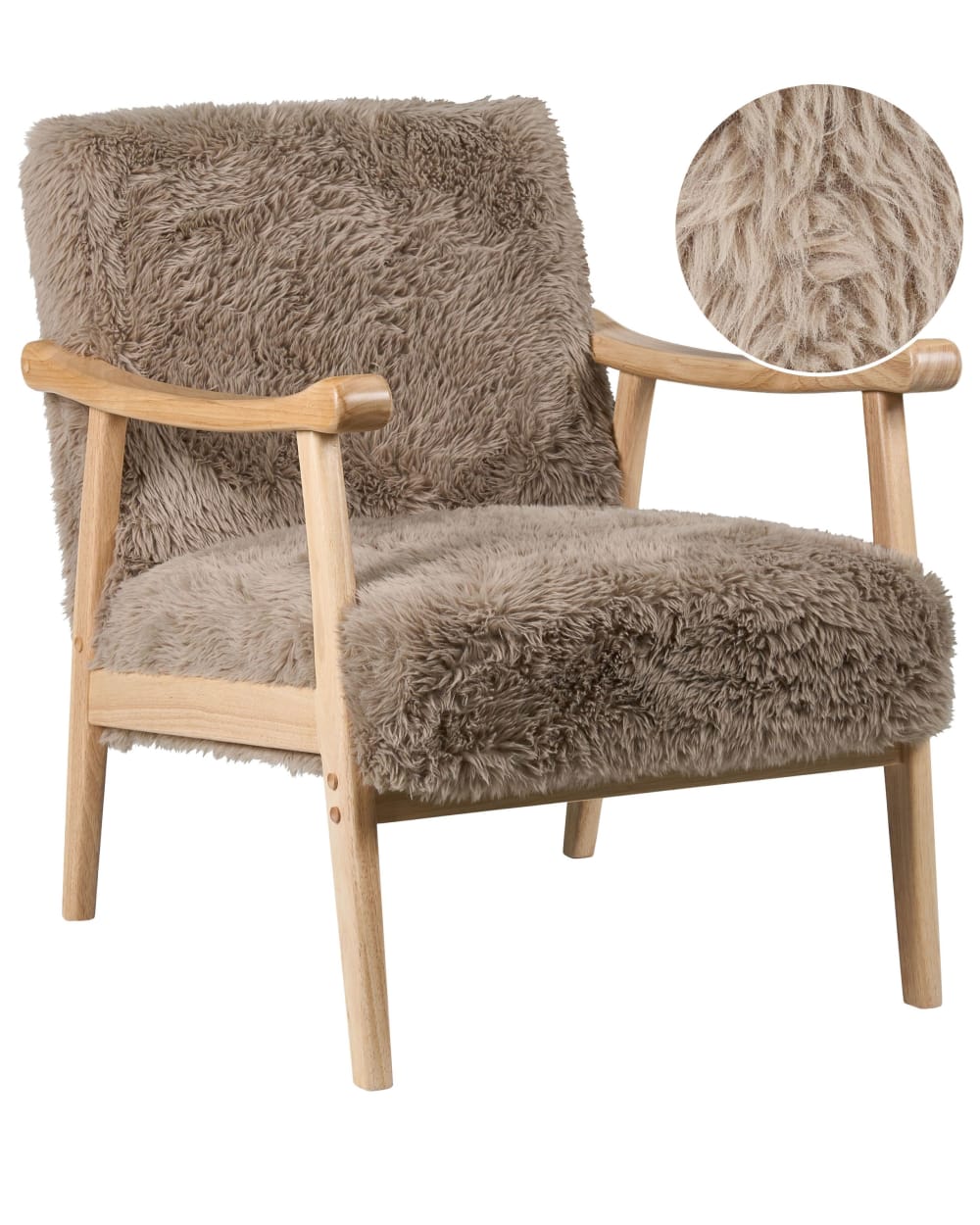 Sessel Aus Webpelz 79Cm, Beige