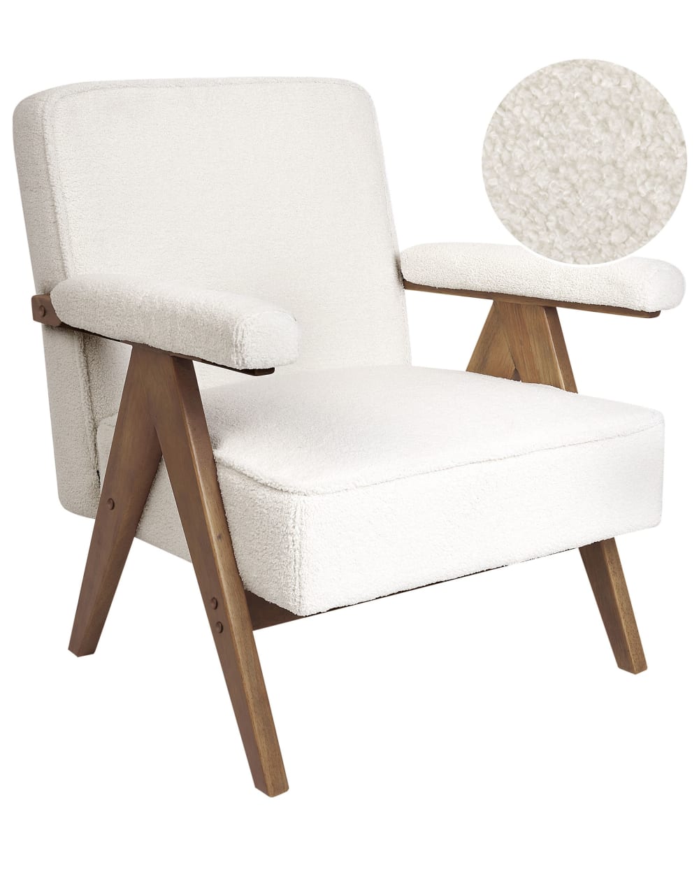 Sessel Aus Bouclé 81Cm, Weiß