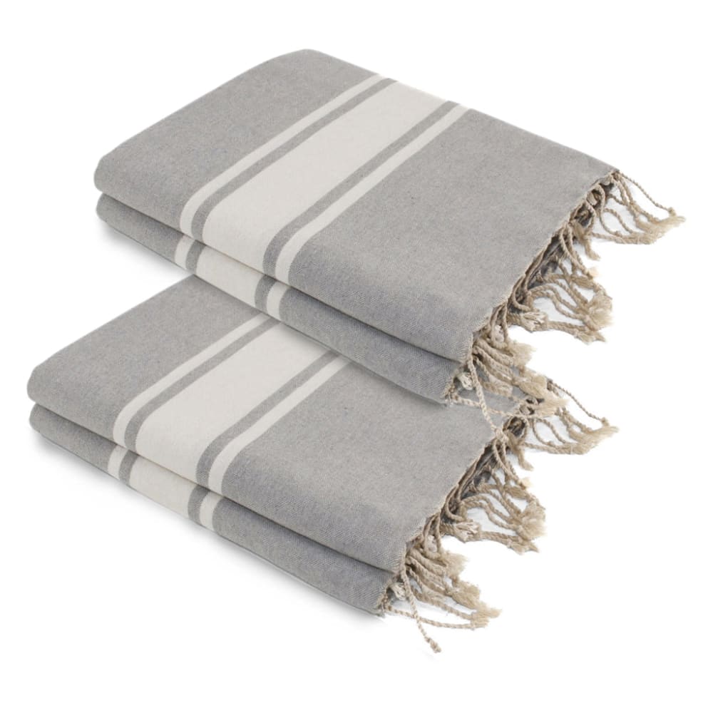 Lot de 2 foutas xxl coton 200x200 gris perle