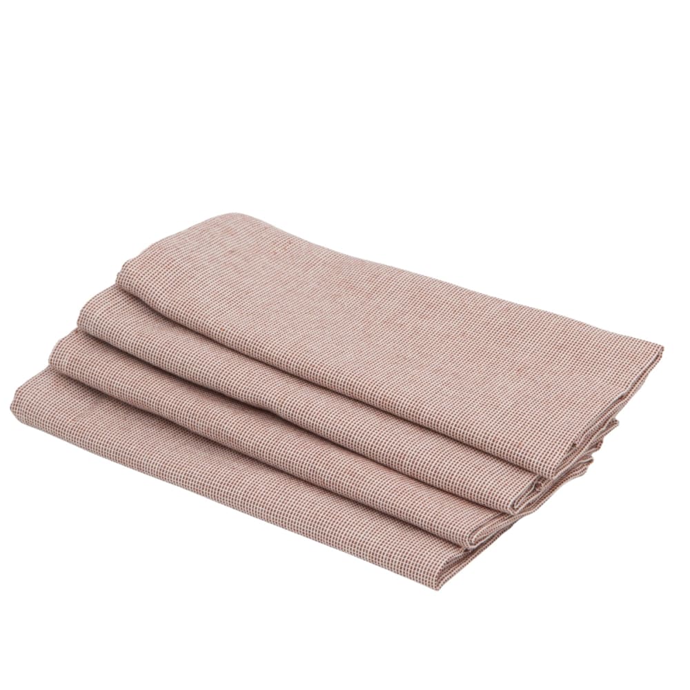 Lot de 4 serviettes de table coton 45x45 rouge tomette
