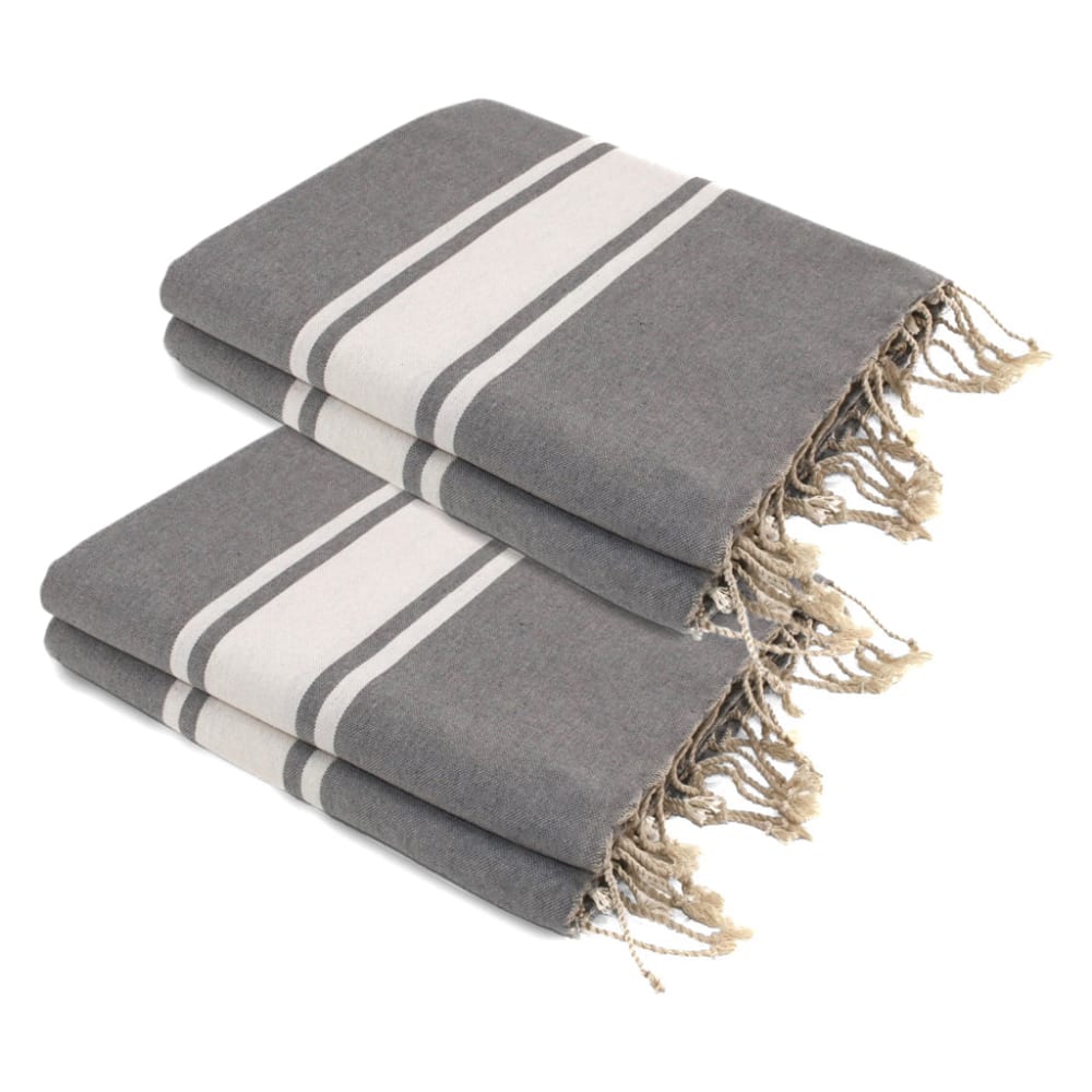 Lot de 2 foutas xxl coton 200x200 gris moyen