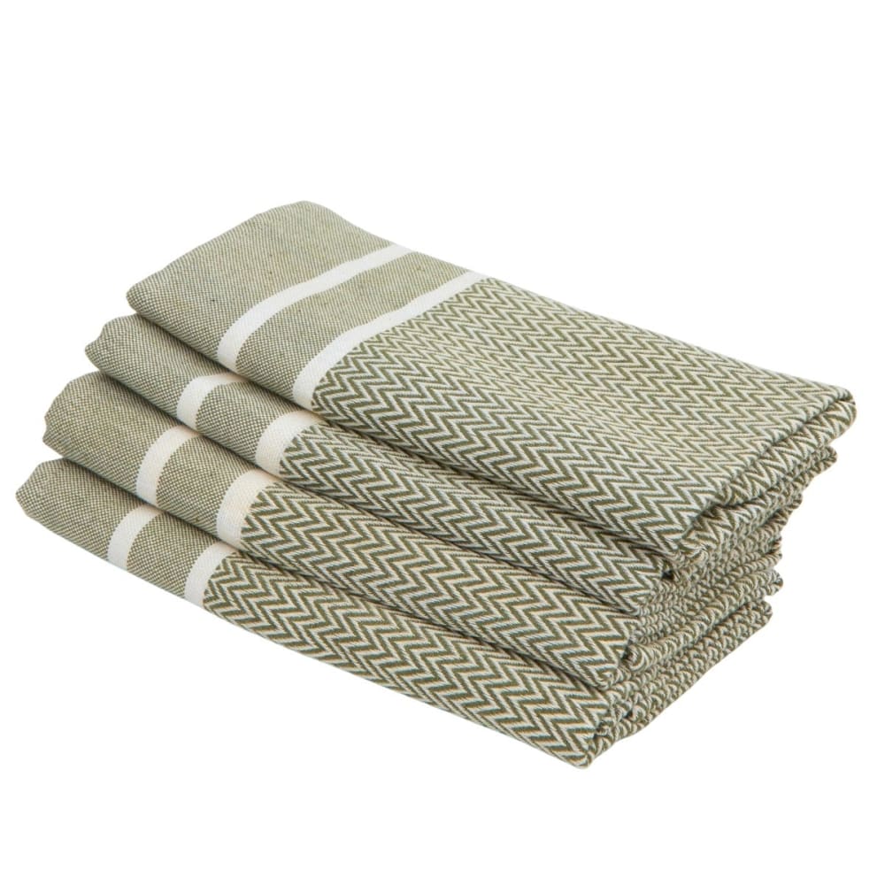 Lot de 4 serviettes de table coton 45x45 vert olive