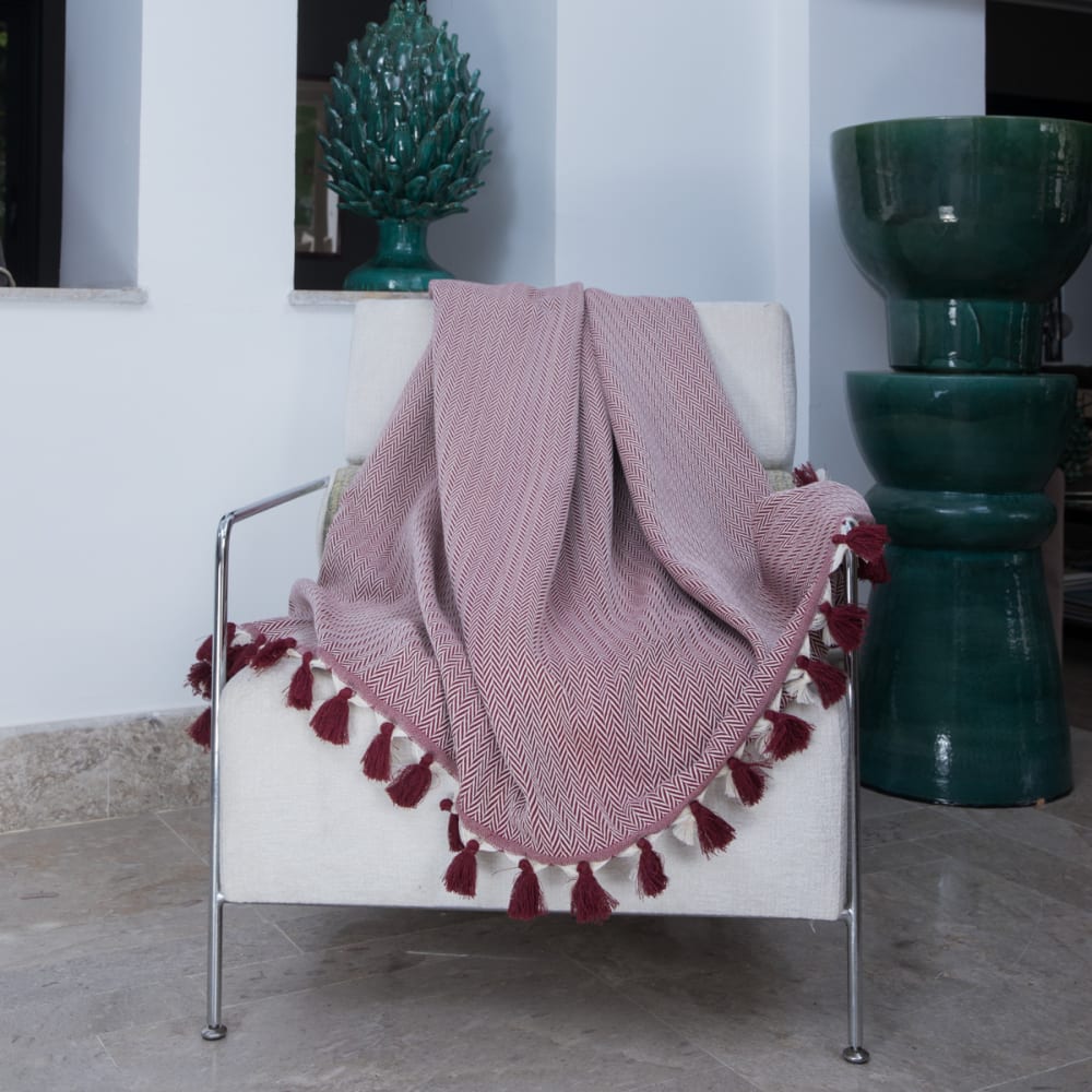 Plaid aus Baumwolle bordeaux - Maisons Du Monde