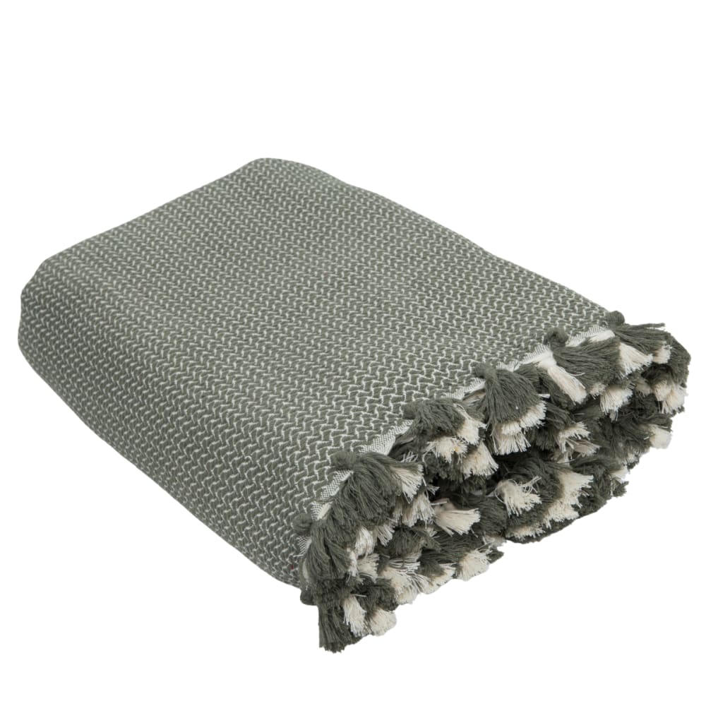 Plaid coton vert olive 160x250