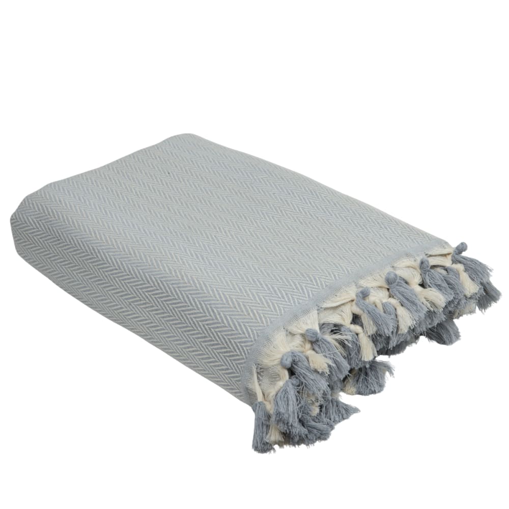 Febronie Plaid aus Baumwolle perlgrau style classic chic Öko-Tex Zertifikat - Baumwolle
