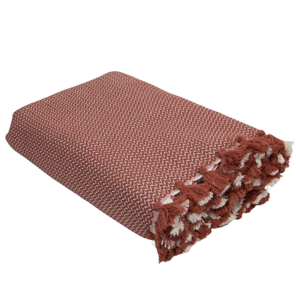 Plaid coton rouge tomette 160x250