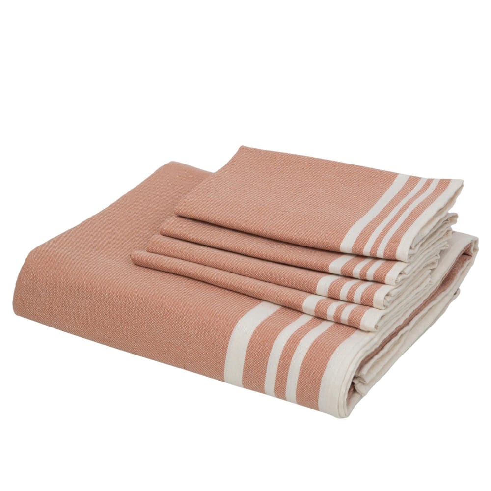 Tischdeckenset mit 8 Servietten aus Baumwolle 180x300 - Maisons