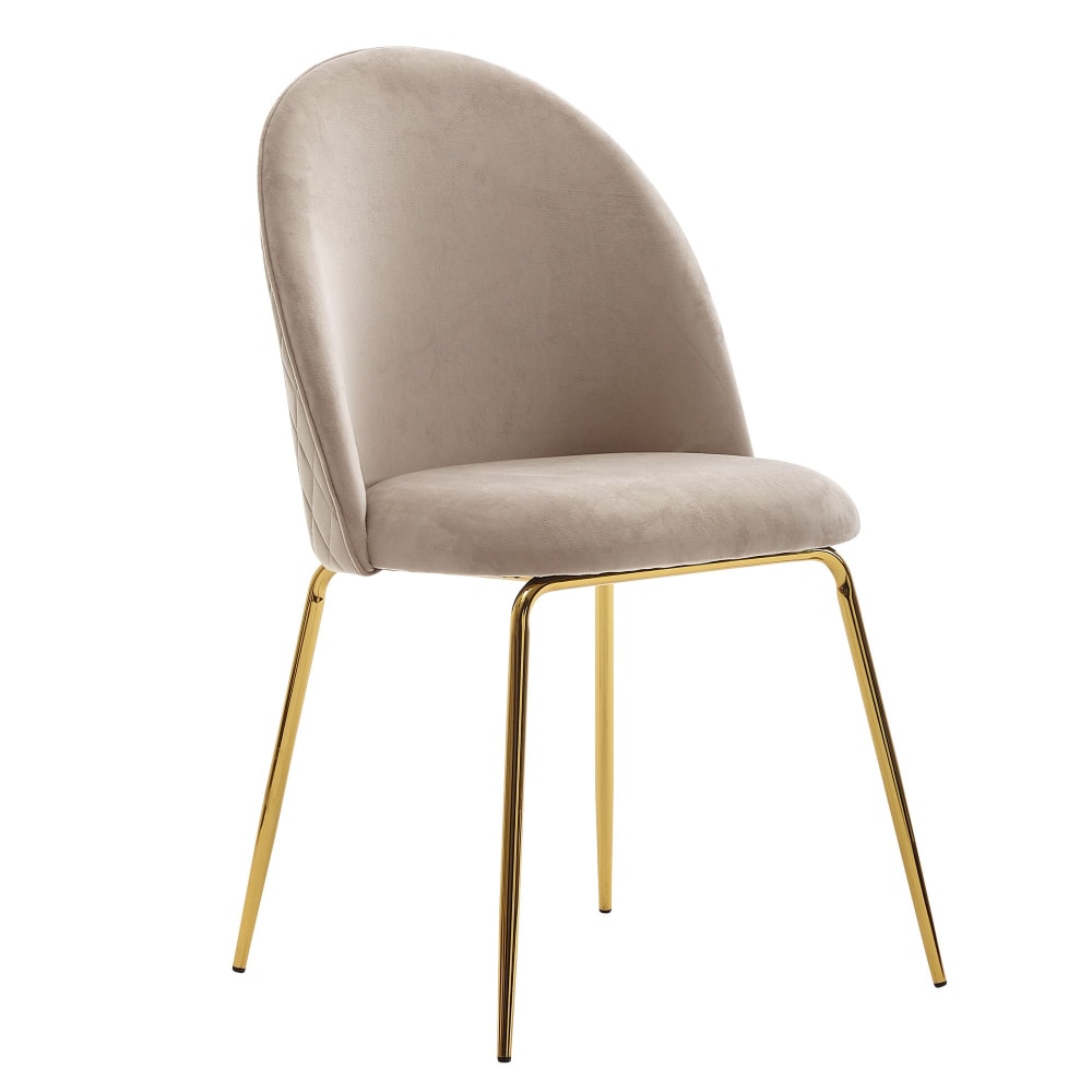 2er Set Esszimmerstuhl aus Samtstoff, Beige - Maisons Du Monde