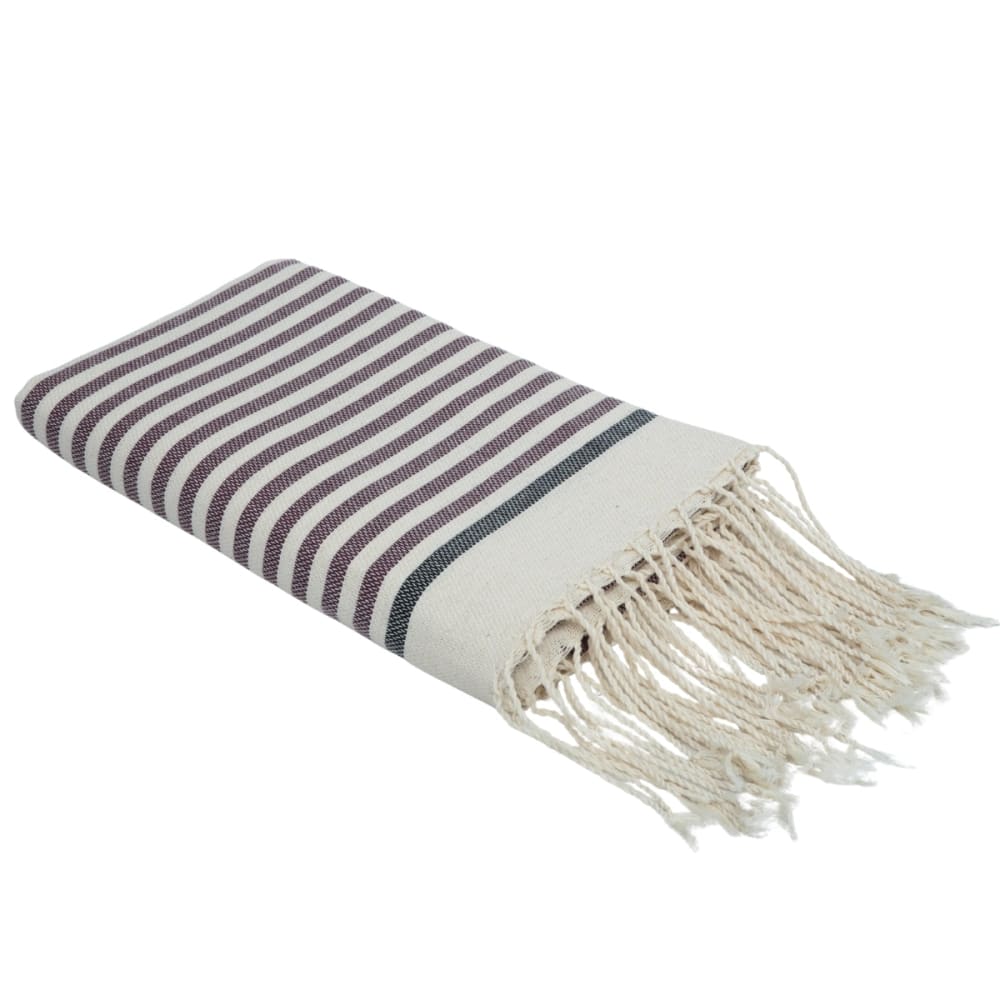 Fouta coton 100x200 prune & noir