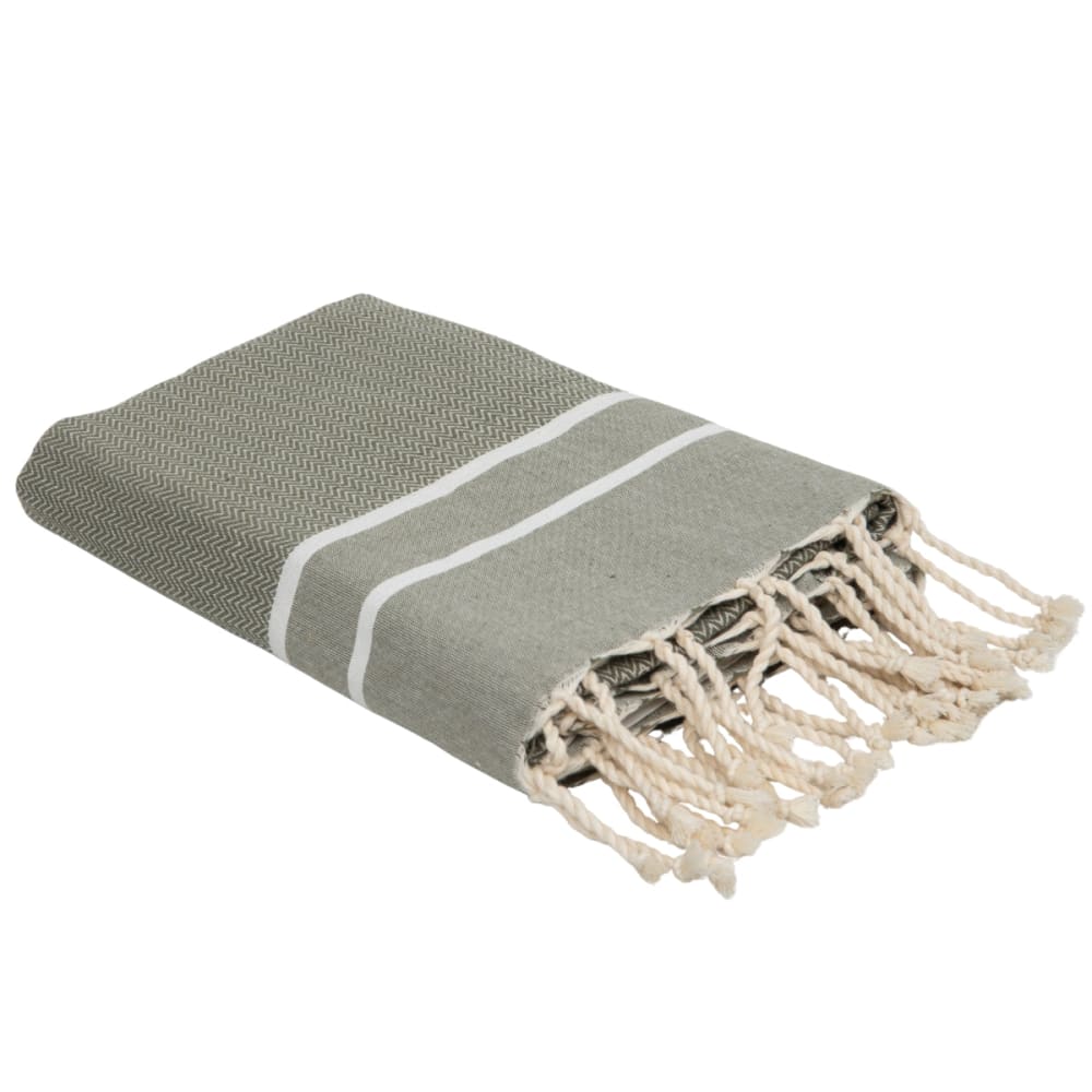 Febronie Jacquard fouta aus Baumwolle 100x200 style seaside Grün Öko-Tex Zertifikat Baumwolle