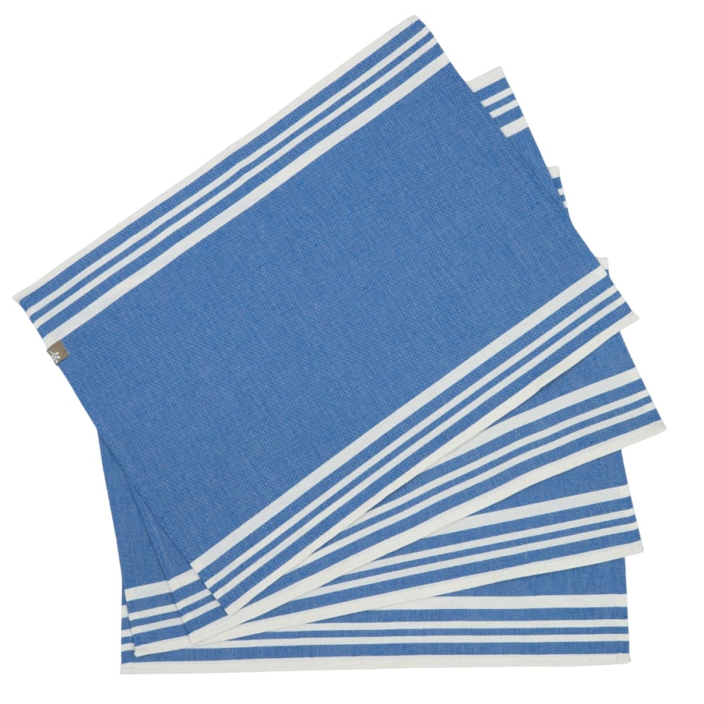 Set de table (x4) coton 35x50 bleu grec