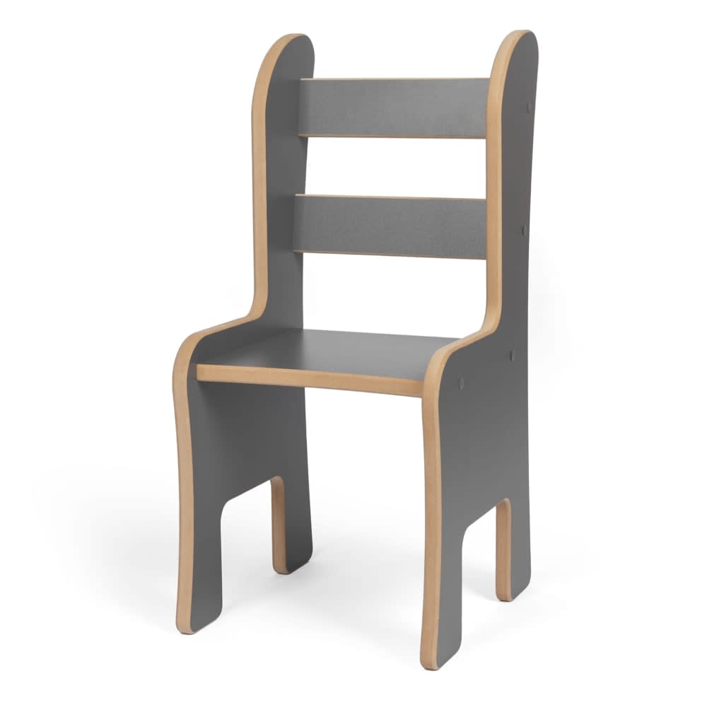 Chaise pour enfant en bois gris