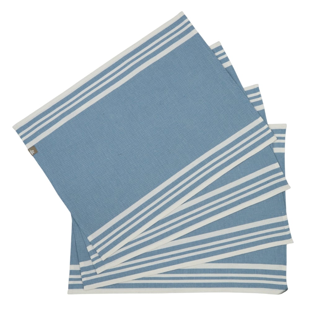 Set de table (x4) coton 35x50 bleu jean