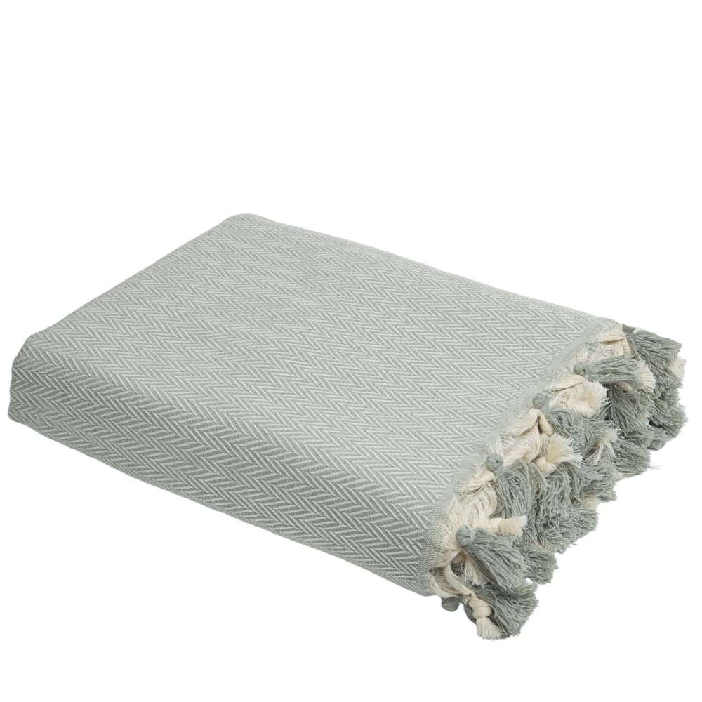 Plaid coton vert céladon 160x250