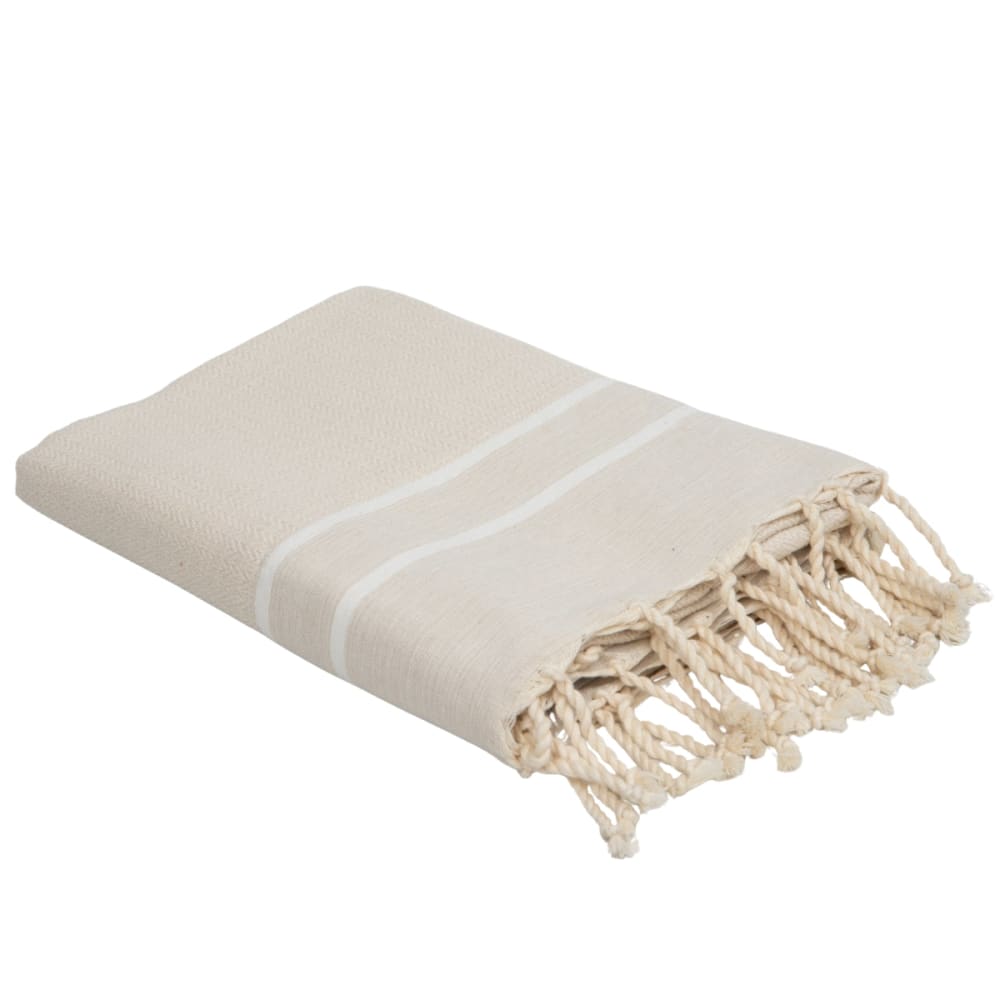 Fouta jacquard coton 100x200 beige lin