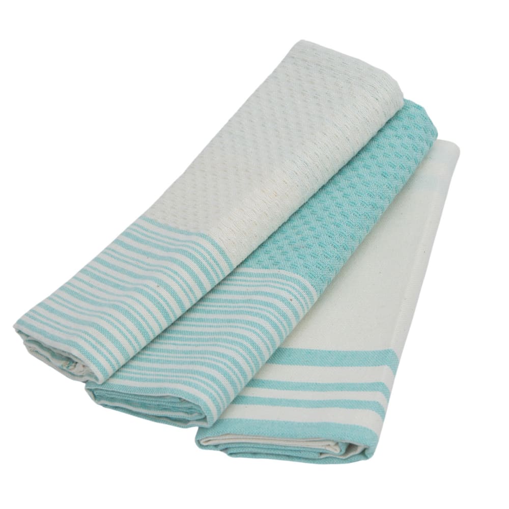 Torchon (x3) coton 45x70 vert d'eau Torchon (x3) coton 45x70 vert d'eau