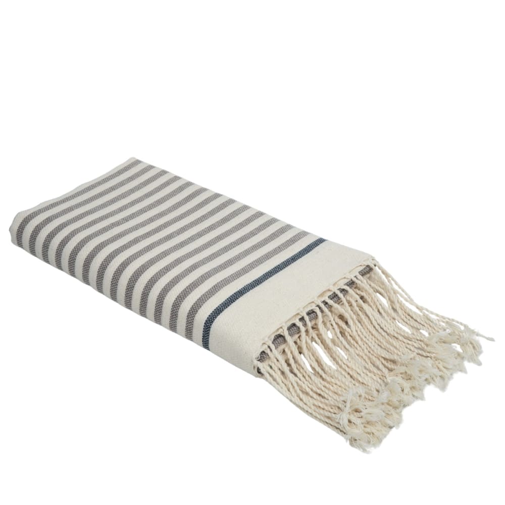Fouta coton 100x200 taupe & denim