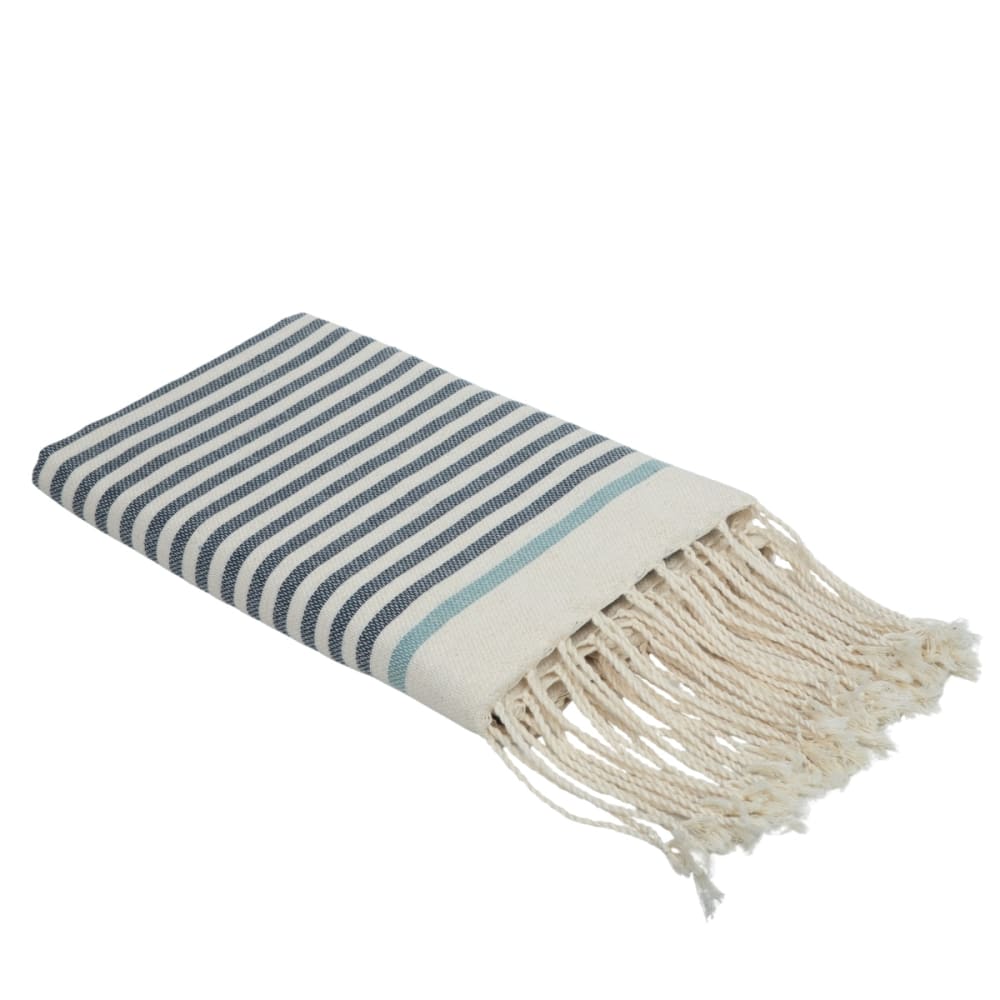 Fouta coton 100x200 denim & vert d'eau