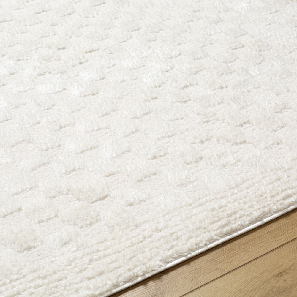 Tapis moderne à motif damier ivoire 200x275 — vue 4