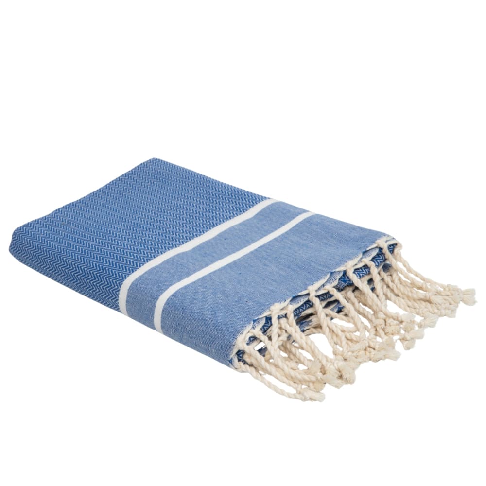 Febronie Jacquard fouta aus Baumwolle 100x200 style seaside Blau Öko-Tex Zertifikat Baumwolle