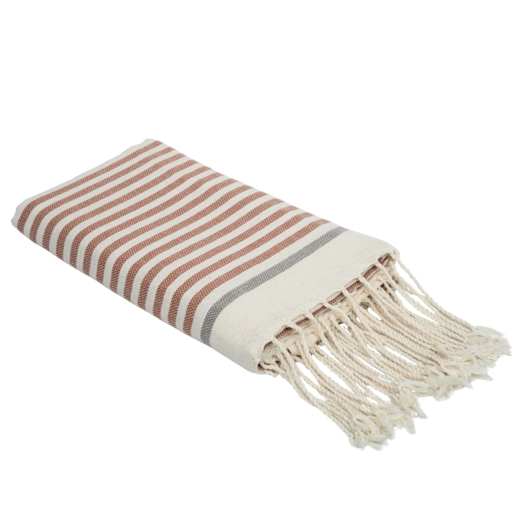 Fouta coton 100x200 tomette & taupe