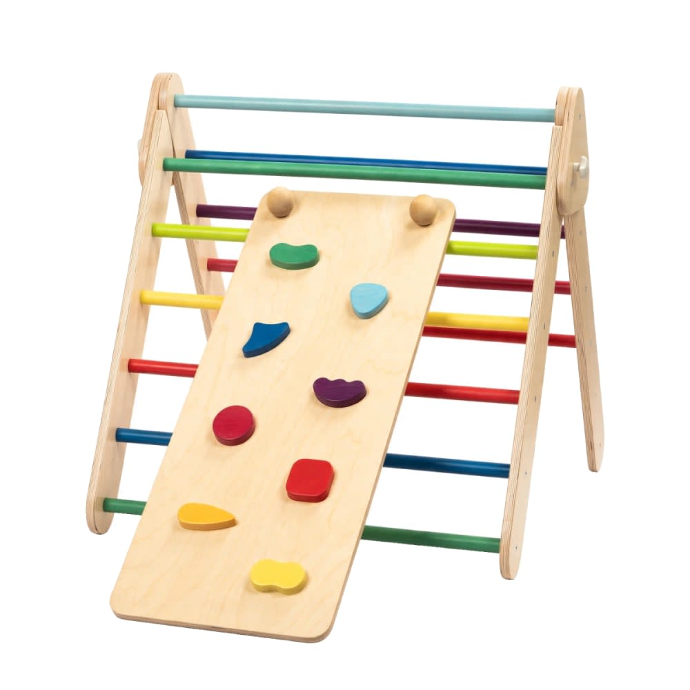 Leg&go Set Pikler-Dreieck, Wand und Rampe für Kinder aus Holz Mehrfarbig Holz