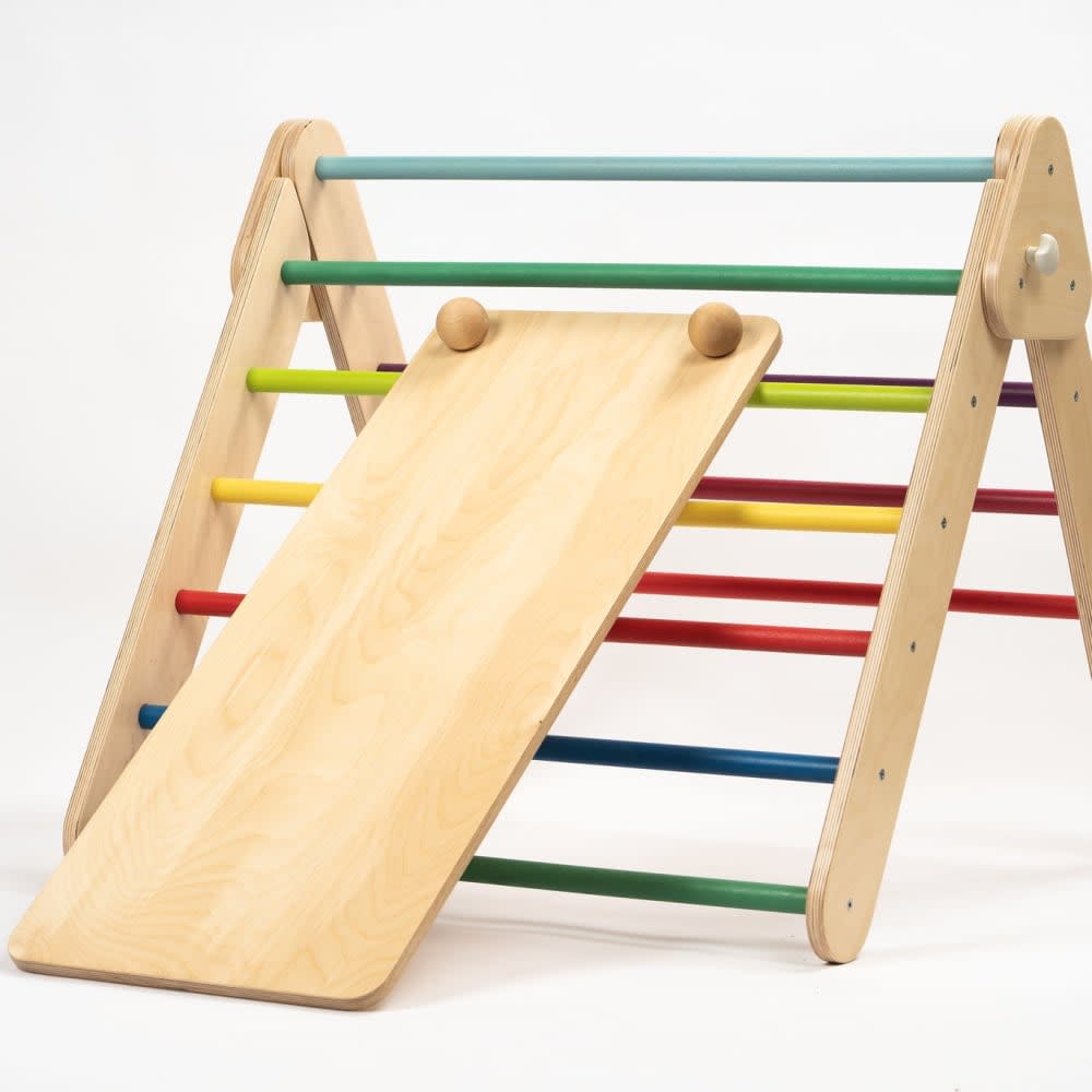 Set Pikler-Dreieck, Wand und Rampe für Kinder aus Holz - Maisons