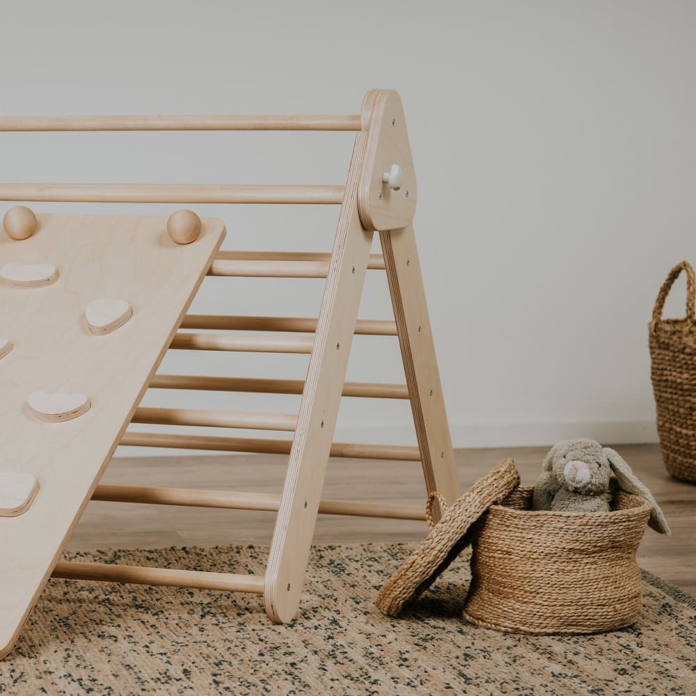 Set Pikler-Dreieck, Wand und Rampe für Kinder aus Holz - Maisons
