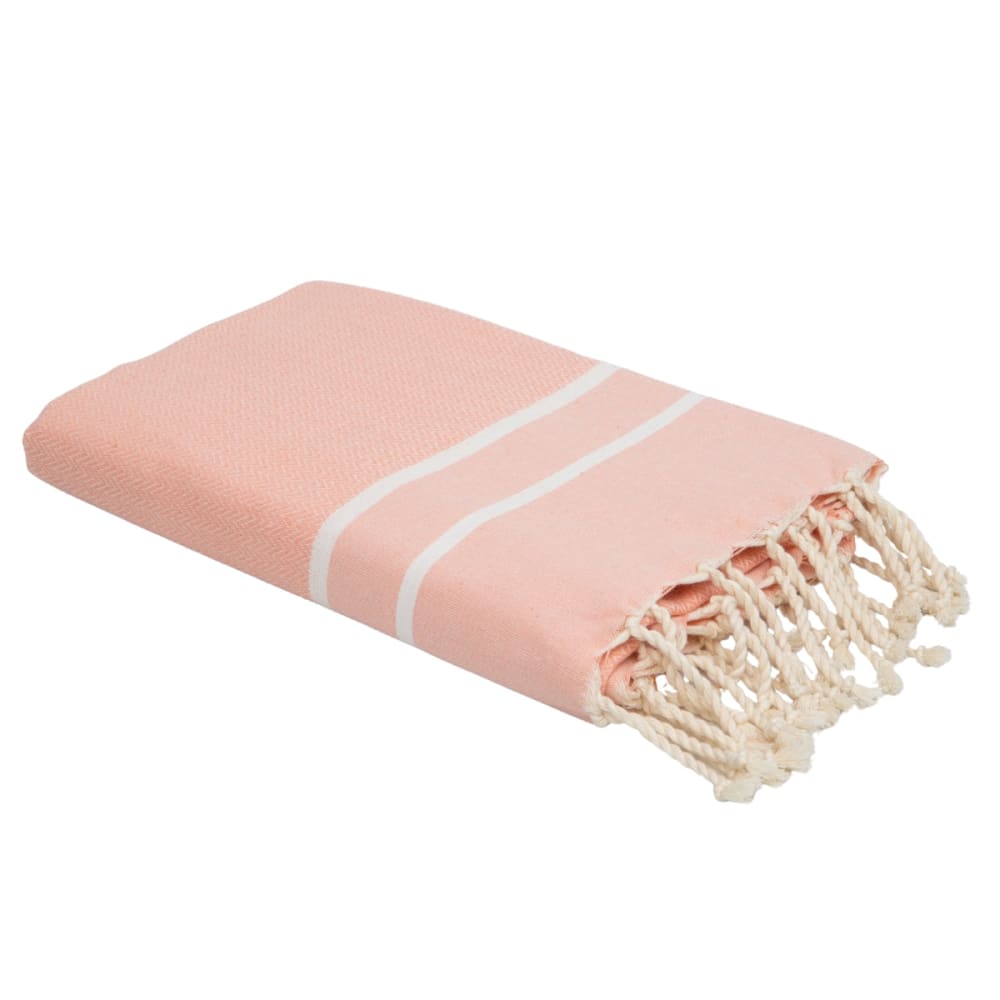 Fouta jacquard coton 100x200 rose poudré