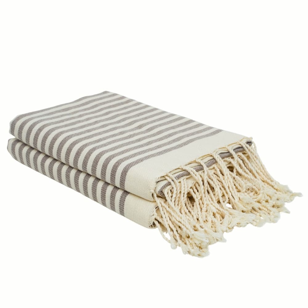 Lot de 2 foutas coton 100x200 taupe