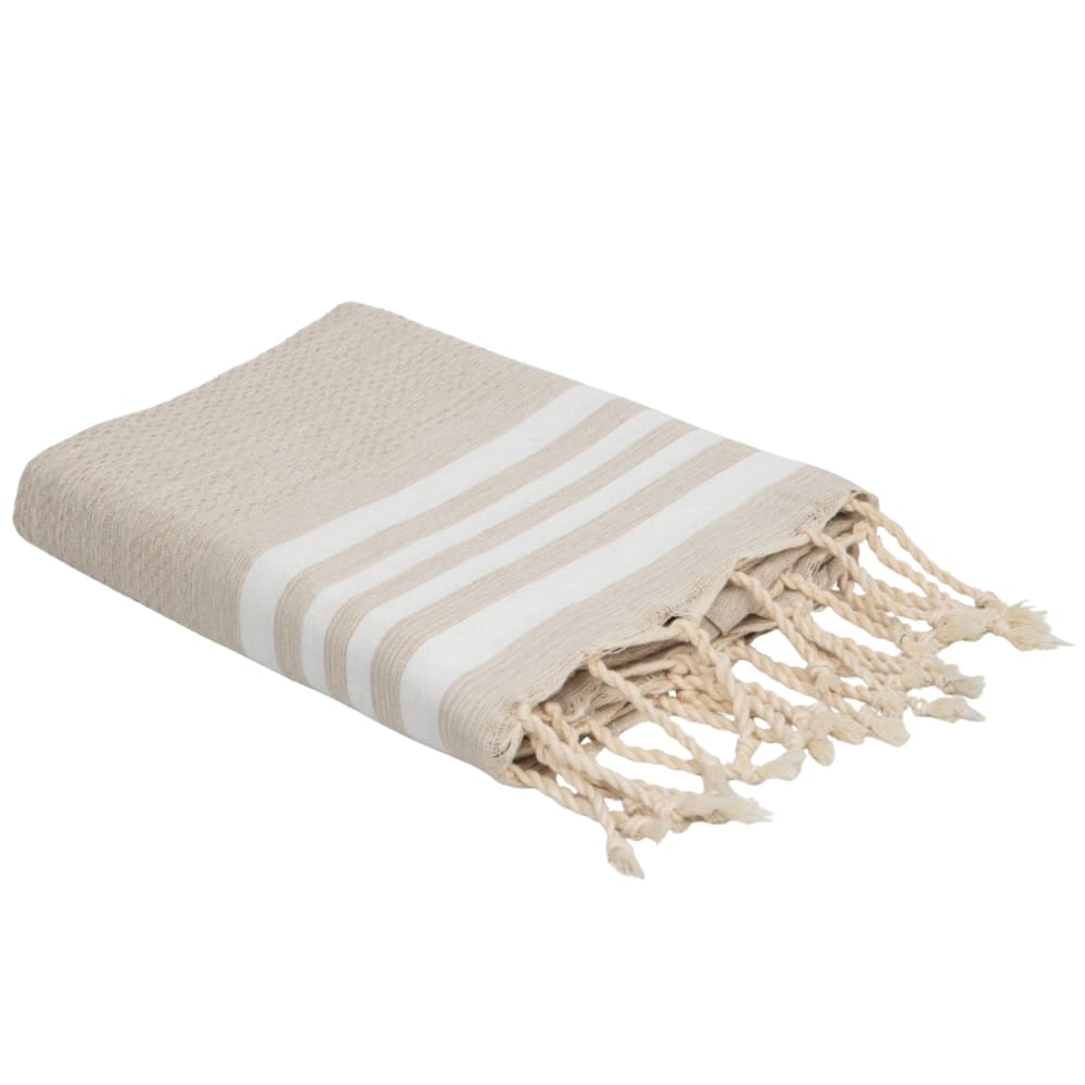 Fouta nid d'abeille coton 100x200 beige lin