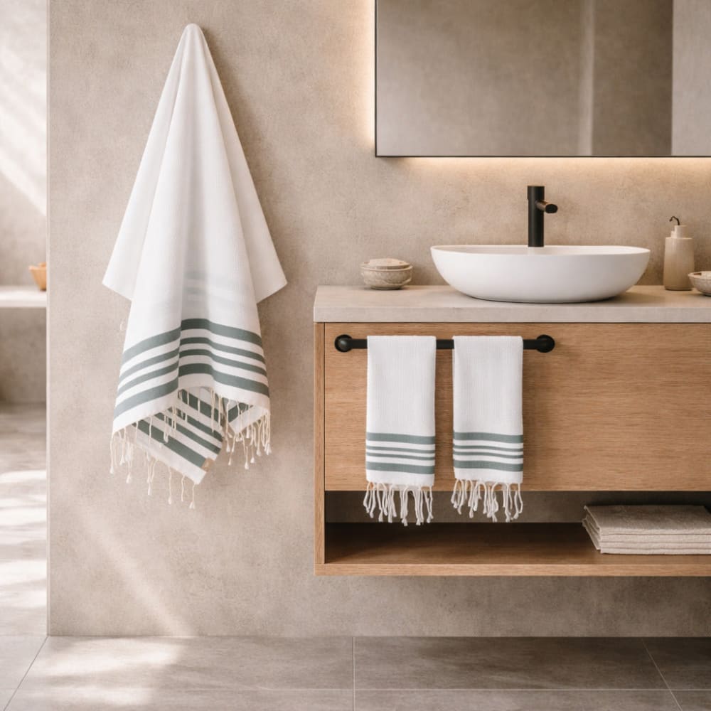 3er-set Badetücher aus Baumwolle 100x200 - Maisons Du Monde