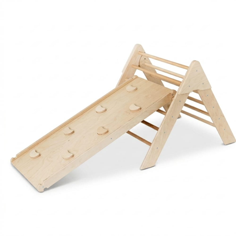 Ensemble triangle Pikler et rampe pour enfant en bois (Lunatoys) - Couverture