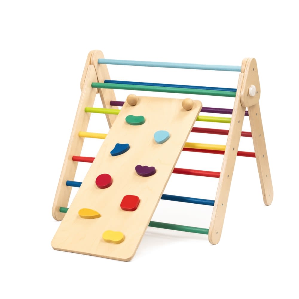 Leg&go Pikler-Kletterdreieck für Kinder aus Holz Mehrfarbig Holz